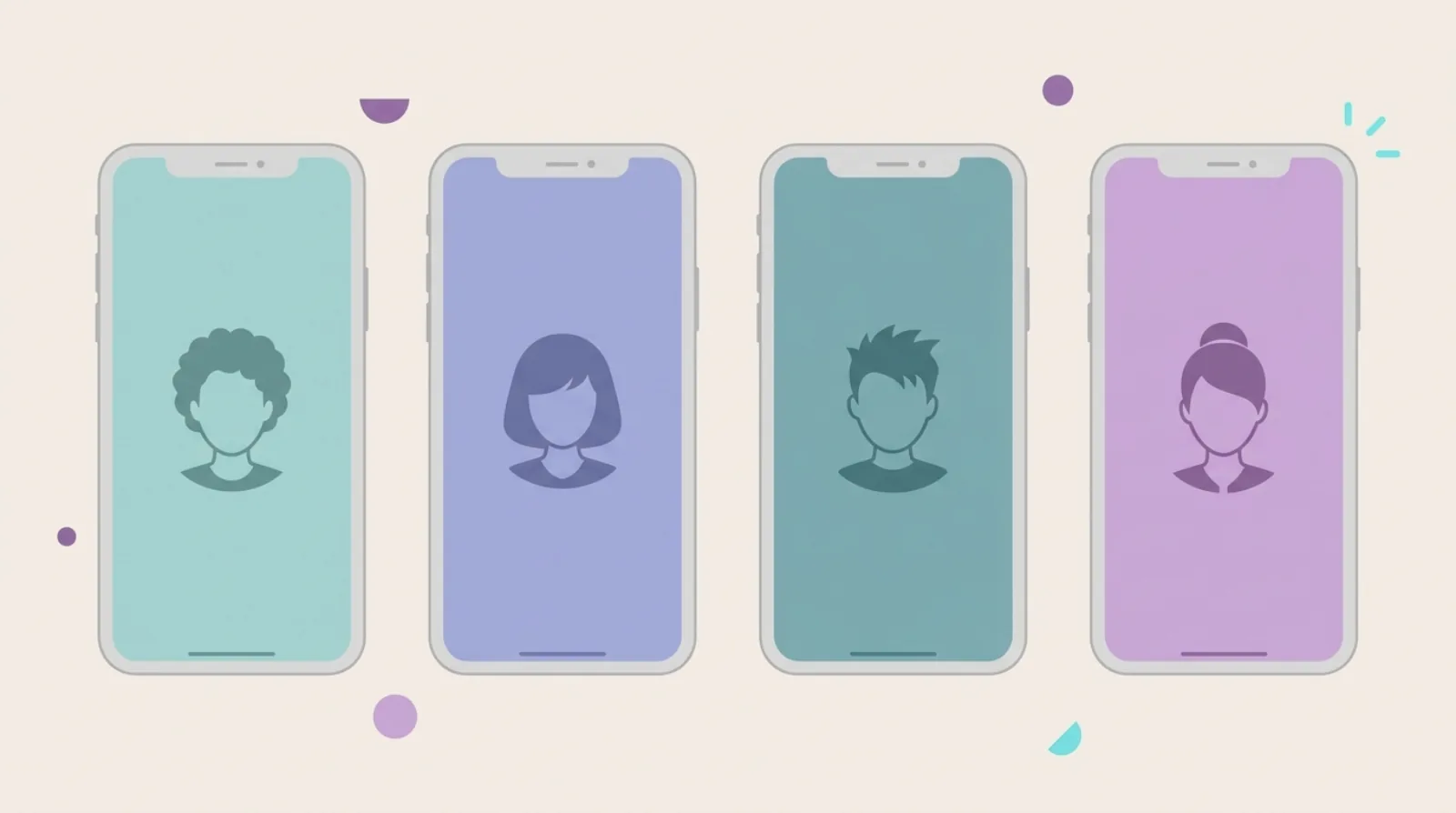 Illustration comparing an AI chat interface with a photo-based hairstyle try-on tool