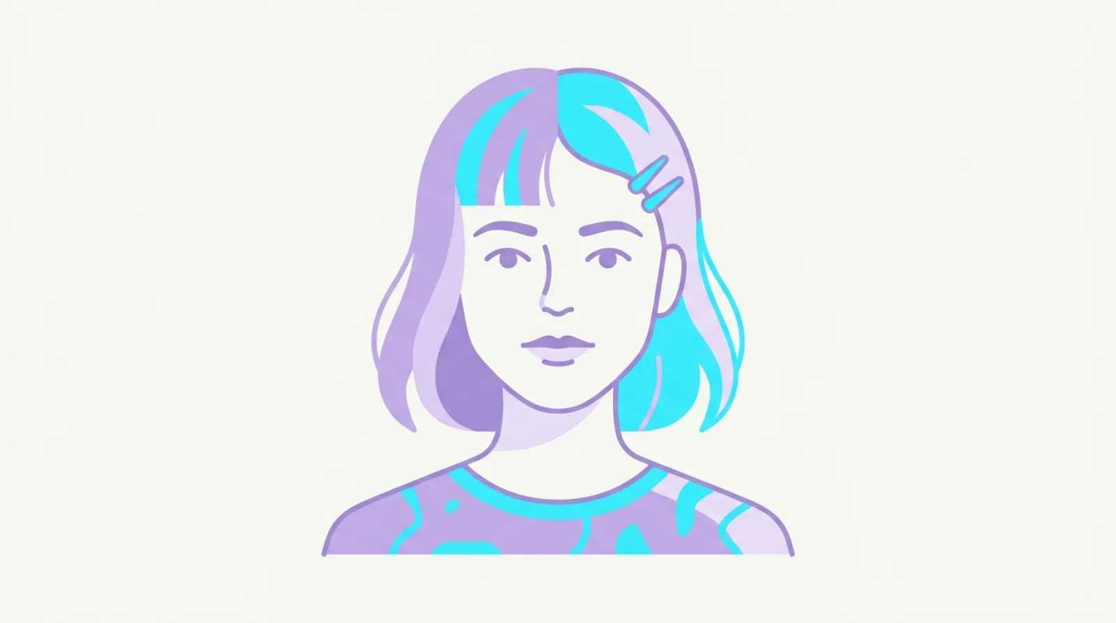 Flat illustration of a fringe at three grow-out stages, from brow length to tucked behind the ear.