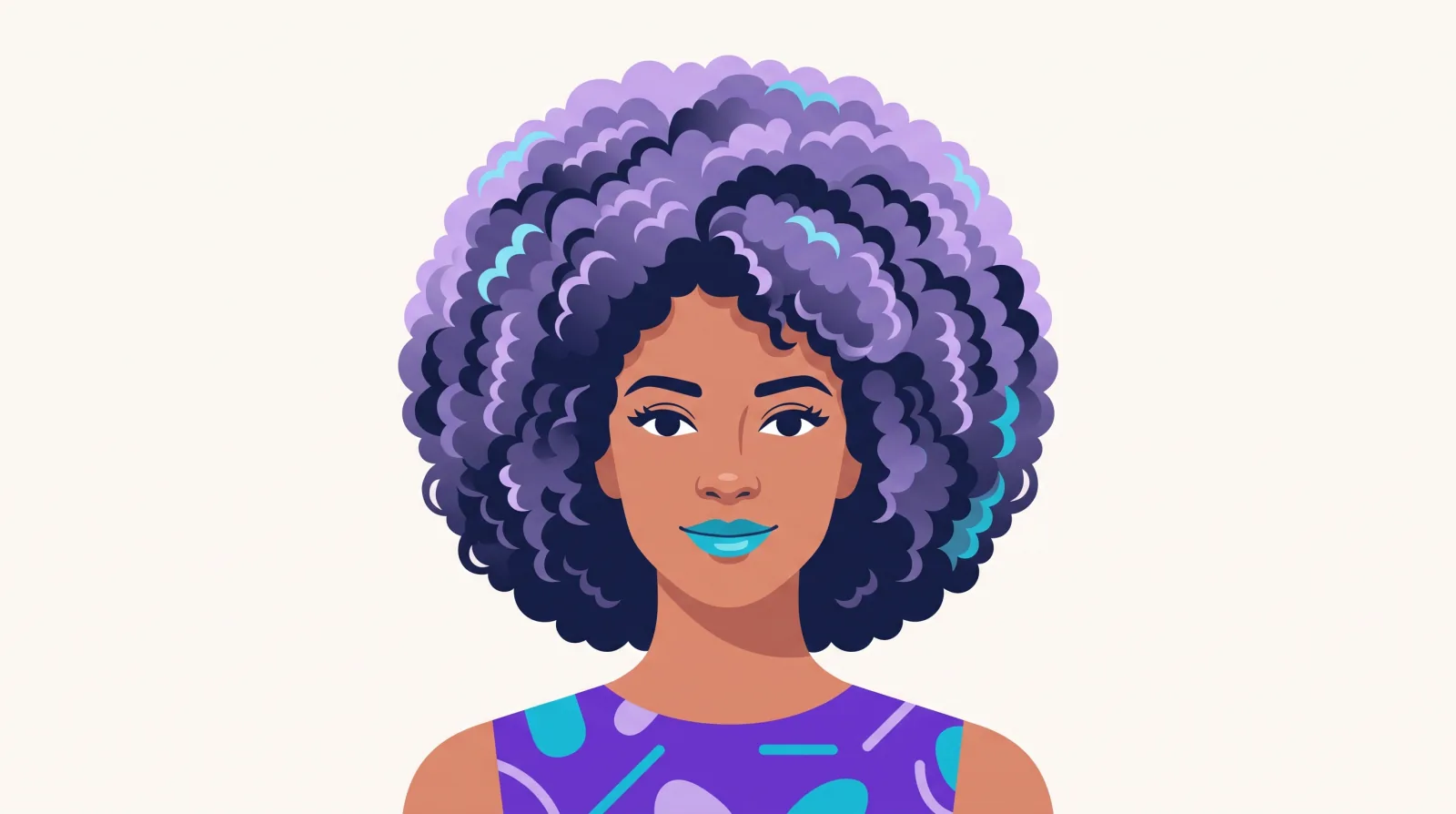 Person with healthy type 4 coily hair styled in a rounded afro shape